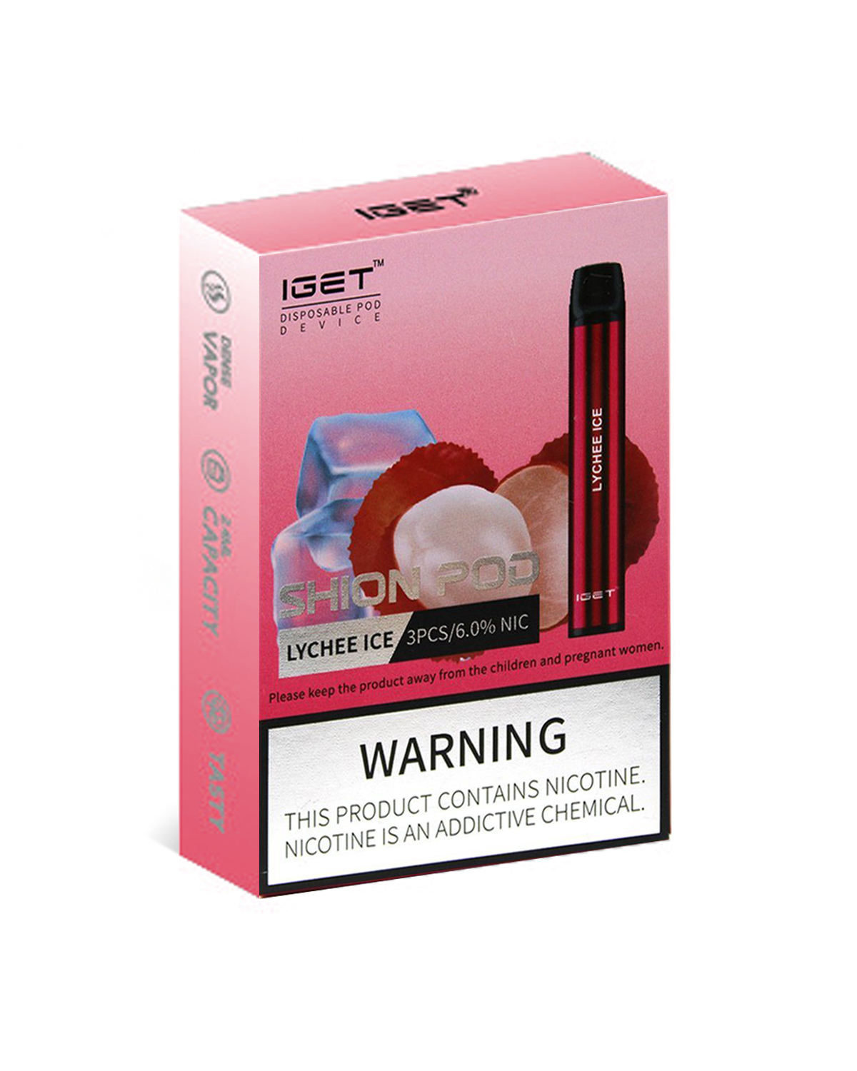 Lychee Ice 600 Puffs Disposable 3 x IGET Shion